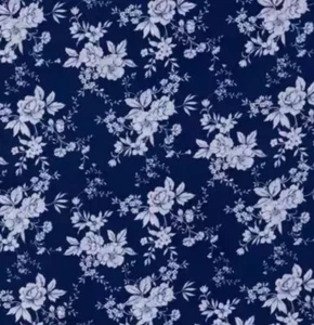 Farmhouse Valance, Country Style, Blue Floral Decor, 42"W x 14"L spread flat - Picture 1 of 3