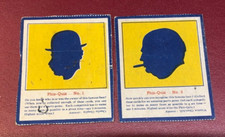 QUAKER OATS 1961 PACKAGE ISSUES PHIZ QUIZ CHARLIE CHAPLIN WINSTON CHURCHILL 1961