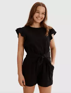 COUNTRY ROAD Black Teen Tie Waist Jumpsuit - size 12 - BNWT - RRP $89.95 - Picture 1 of 4