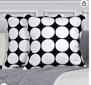 Pair Of Black & White Modern Cushion Covers 18” X18” - Picture 1 of 11