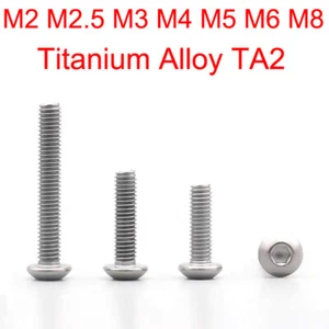M2 M2.5 M3 M4 M5 M6 M8 Titanium Alloy TA2 Allen Round Head Screw Hexagonal Bolt - Picture 1 of 2