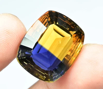 Natural Bi-Color Ametrine 31.55 Ct Cushion Untreated Certified Flawless Gemstone - Image 1 of 4