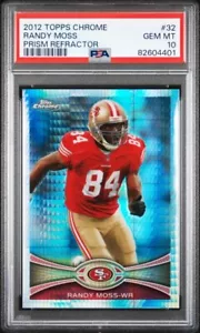 2012 Topps Chrome Randy Moss Prism Refractor /216 San Francisco 49ers #32 PSA 10 - Picture 1 of 2