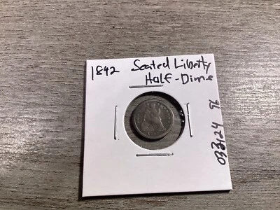 1842 Seated Liberty Silver Half-Dime Type 2 with Drapery and Stars 033124 96re - Image 1 of 4