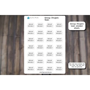 Group Project Text Stickers | School Planner Stickers | Mini Scripts - Picture 1 of 1