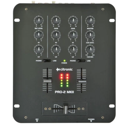 Citronic PRO-2 MKII 2-Channel DJ Mixer - Image 1 of 4