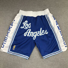 Pantalones cortos de baloncesto retro para adultos de Los Angeles Lakers cosidos