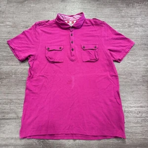 Camisa Polo Ted Baker Para Hombres 4 Bolsillos Henley Rosa Western Manga Corta Cuello - Imagen 1 de 10