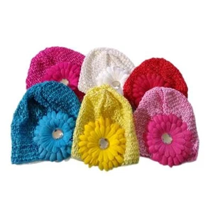 Baby Kleinkind Mädchen Beanie Mütze Kappe - Strass Blume 0-12 Monate - Bild 1 von 10