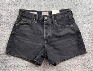 Universal Thread Women's Size 4 Mid Rise 90's Baggy Jean Shorts Black Wash - Picture 1 of 11