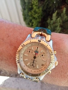 Sought-After: (Nr. Mint) TAG Heuer s/el Chronograph Gold Dial Quartz Watch - Picture 1 of 18