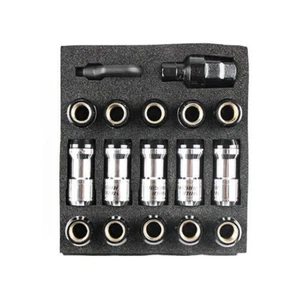 M12x1.25 Formula Nut Set Dust Cap Wheel Rims Extended Lug Nuts BLACK - Picture 1 of 7