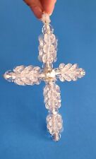 Plastic Bead Handmade Vintage Christmas Easter Cross Ornament ✝️ 4.5"
