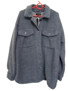 size 14 blue oversize NEW LOOK button front jacket pit to pit 24 inches new - Picture 1 of 9