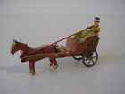 Antikes seltenes Holz Miniatur Pferde Gespann Erzgebirge vor 1945