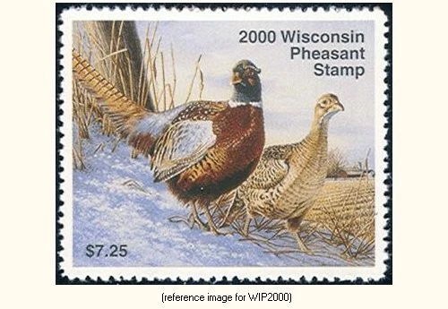 D2K Wisconsin Pheasant Stamp 2000 $7.25 - Image 1 of 1