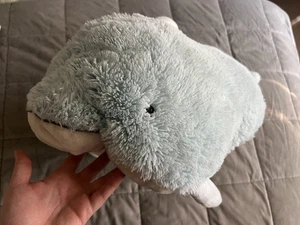 Pillow Pets Originals 20 X 20 Blue Dolphin “Squeaky” 2010 Foldable Full Size Toy - Picture 1 of 11