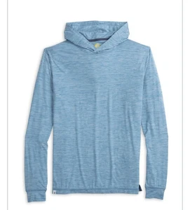 Camiseta Johnnie-O Talon Rendimiento Peso Pluma Sudadera con Capucha Azul Marino Sólido Brezo Nueva Sin Etiquetas - Imagen 1 de 9