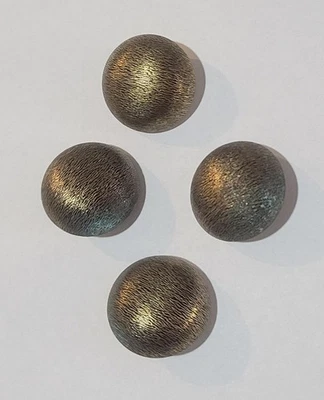 Vintage Brass Metal Dome Shank Buttons Set 4 Textured 1 Inch Jacket Coat Crafts - Image 1 of 4