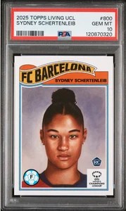 Sydney Schertenleib 2025 Topps UCC Living Set 800 RC Rookie UEFA RC PSA 10 POP 1 - Imagen 1 de 2