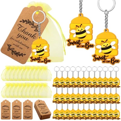 Roowest 150 Piezas Conjunto de Favores de Fiesta de Abejas Llaveros Bolsa de Artículos Etiquetas Baby Shower Foto 1 de 4