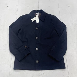 Banana Republic Jacket Mens XS Navy Brown Reversible Quilted Wool Blend Button - Picture 1 of 10