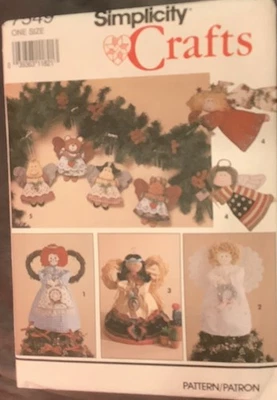 Sewing pattern #7549 Angel tree topper or decoration and ornaments in two sizes￼ - Image 1 of 3