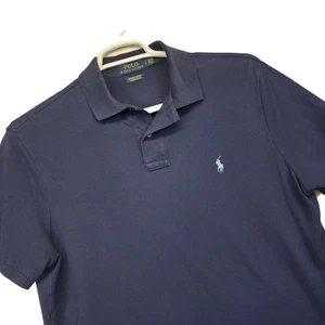 Polo Ralph Lauren Polo Shirt Mens L Blue Custom Slim Fit Stretch Mesh Golf Sport - Picture 1 of 9