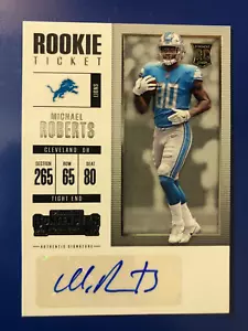 2017 Contenders Rookie Ticket Auto Michael Roberts #248 Lions - Picture 1 of 2