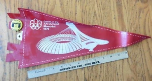 1976 CANADA MONTREAL XXI OLYMPIC GAMES PENNANT FLAG BASKETBALL HALL OF FAME PIN - Picture 1 of 4