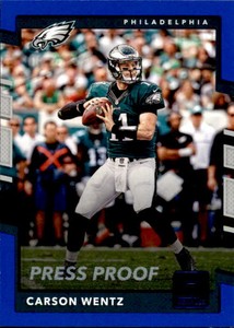 2017 DONRUSS BLUE PRESS PROOF BASE #79 CARSON WENTZ PHILADELPHIA EAGLES 