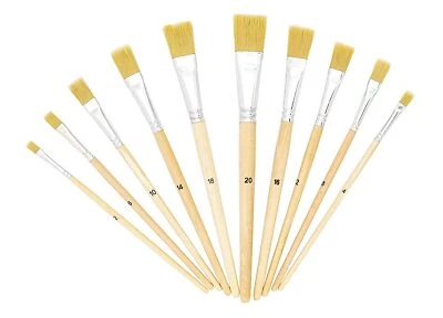 TSI Pinsel Set Borstenpinsel 10 teilig verschiedene Größen Schule Malen Farben