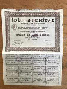 LES LABORATOIRES DE FRANCE (BOULOGNE S/SEINE 92) (E) - Picture 1 of 1