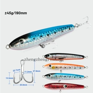 16cm/45g Trolling Wooden GT Popper Bait Big Game Casting Topwater Jigging Lure - Picture 1 of 26