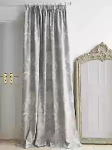pair Laura Ashley JOSET STEEL GREY Blackout pencil pleat Curtain W168Drop137cm - Picture 1 of 1