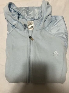 y2k adidas womens baby blue hooded zip up Size XL - Picture 1 of 23