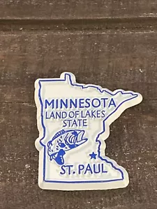 Minnesota die cut rubber fridge magnet light blue dark blue Land of Lakes State  - Picture 1 of 7