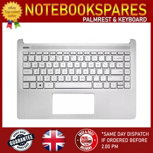 NEW HP 14S-DQ2223NE NOTEBOOK LAPTOP KEYBOARD SILVER PALMREST WITHOUT TOUCHPAD - Afbeelding 1 van 5