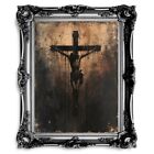 Gothic Crucifixion of Christ - Dark Grunge Wall Art Print
