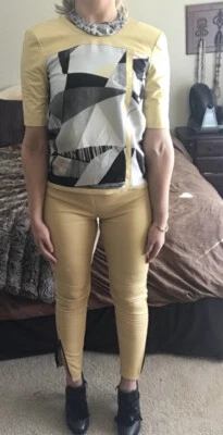 Леггинсы Louis Vuitton масляно-желтые кожаные  - Изображение 1 из 4