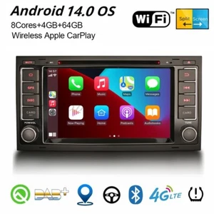 8-Cœur Android 14 Autoradio Pour VW T5 Multivan TOUAREG DAB+ GPS Wifi CD CarPlay - Imagen 1 de 23