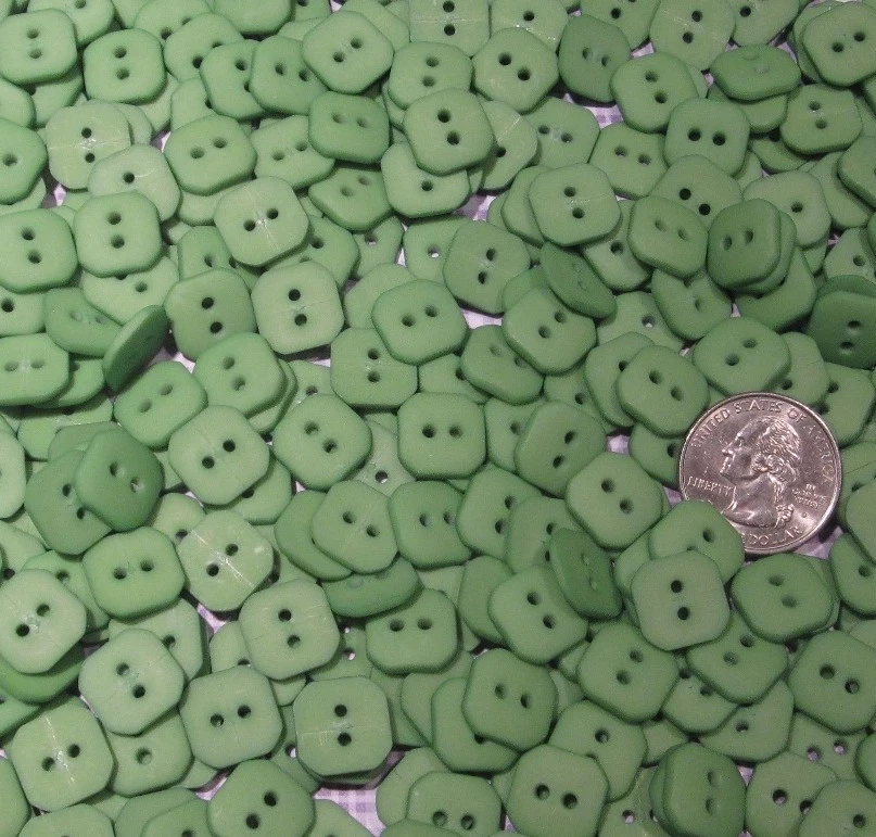 Hand Dyed ½" Square BUTTONS, 2 Holes, Assorted Colors, Lots of 20 or Mixed 40 - Image 1 of 1