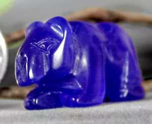 Blue Leopard Totem Spirit Animal Cat's Eye Stone Fetish Figurine 8995 - Picture 1 of 2