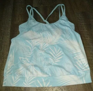 ATHLETA TOP TANKINI BLU CHIARO BIANCO SABBIA SPIAGGIA BLUSA 34 D/DD - Foto 1 di 3