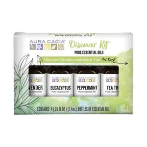 Aura Cacia Discover Kit Essentials Oils with 4 Bottles Oil 0.25 fl oz Pack of 3 - Picture 1 of 3