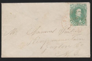 Confederate States 1 4-margins, tied by red cds on cover to Kings Mountain NC - Picture 1 of 2