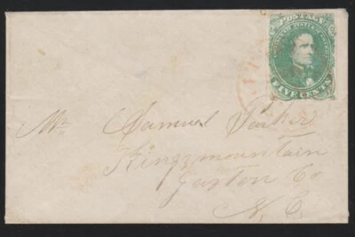 Estados Confederados 1 4 márgenes, atado por CD rojos en portada a Kings Mountain NC Foto 1 de 2