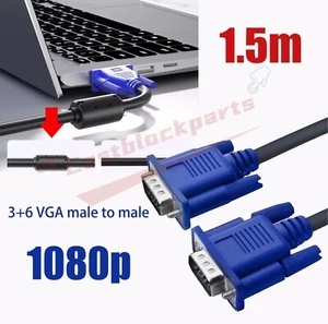 HDMI Male to VGA Male Video Converter Adapter Cable for PC DVD 1080p HDTV 1.5M - Picture 1 of 9