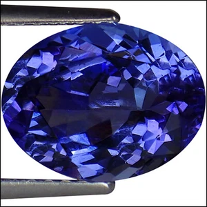 2.79 Ct IGI Certified A+ Natural D Block Tanzanite Oval Cut Bluish Violet - Foto 1 di 5