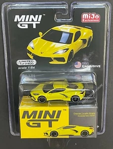 Mini GT 2020 Chevrolet Corvette Stingray LHD 1:64 Druckgussauto gelb - Bild 1 von 1